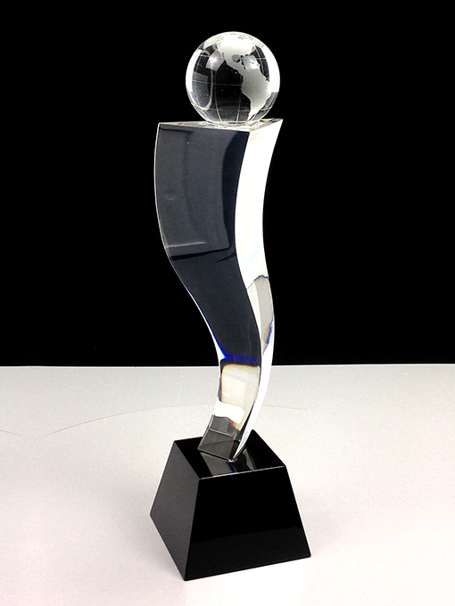 lady shape trophy, crystal globe trophy, 