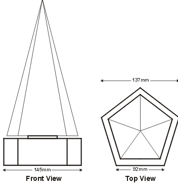  custom pyramid trophy,