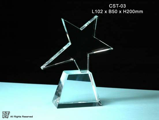 crystal star plaque, creative star award, 